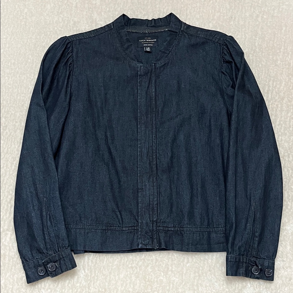 Lucky Brand True Indigo Bomber Denim Bomber Jacket - Picture 2 of 14